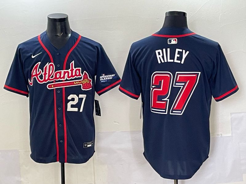Men Atlanta Braves #27 Riley Drak Blue Nike 2025 MLB Jersey style 03